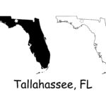Tallahassee Florida Fl State Capital City Location On A Map Black Inside Map Of Florida With Tallahassee