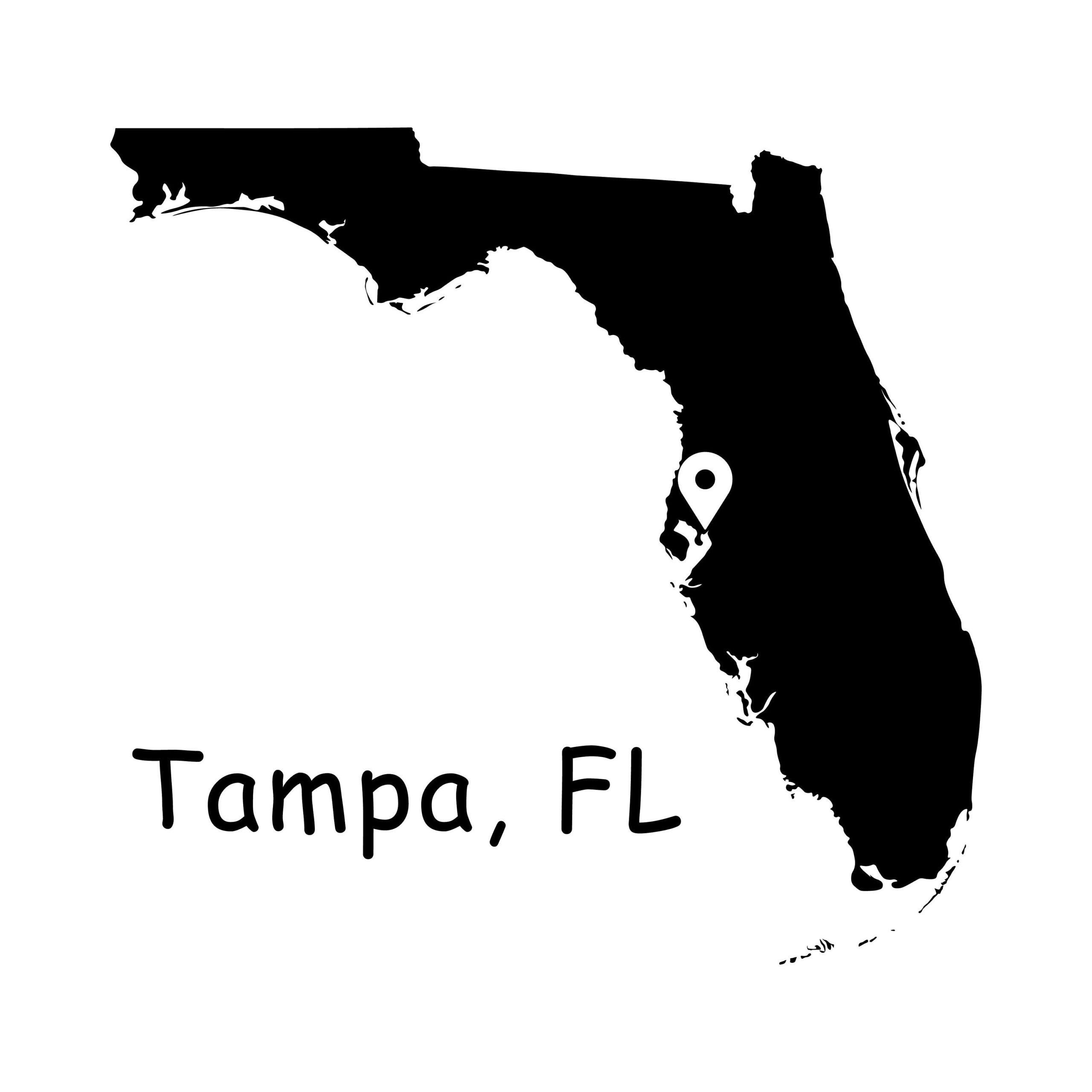 Tampa City Florida Fl State Karte, Tampa Fl Florida Usa Karte within Map of Florida Showing Tampa