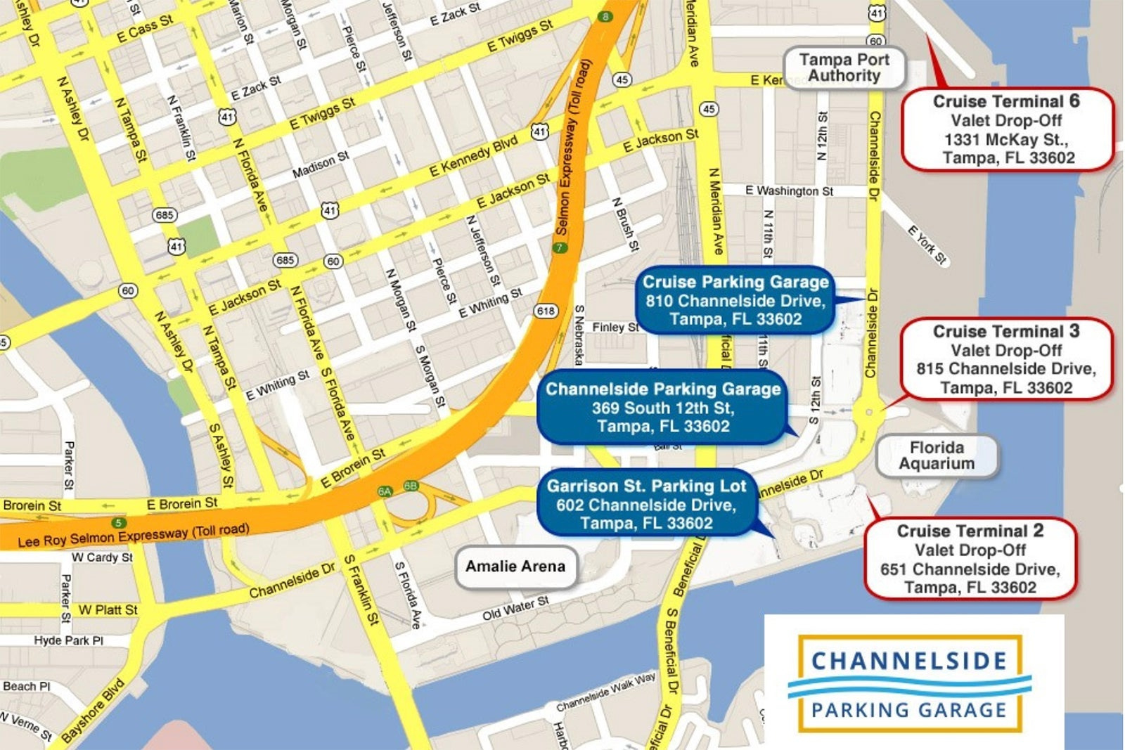 Tampa Cruise Port Guide: Sail Away From Port Tampa Bay - The in Port Of Tampa Florida Map