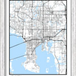 Tampa, Florida   Contemporary Map Poster   Etsy.de With Regard To Street Map Of Tampa Florida