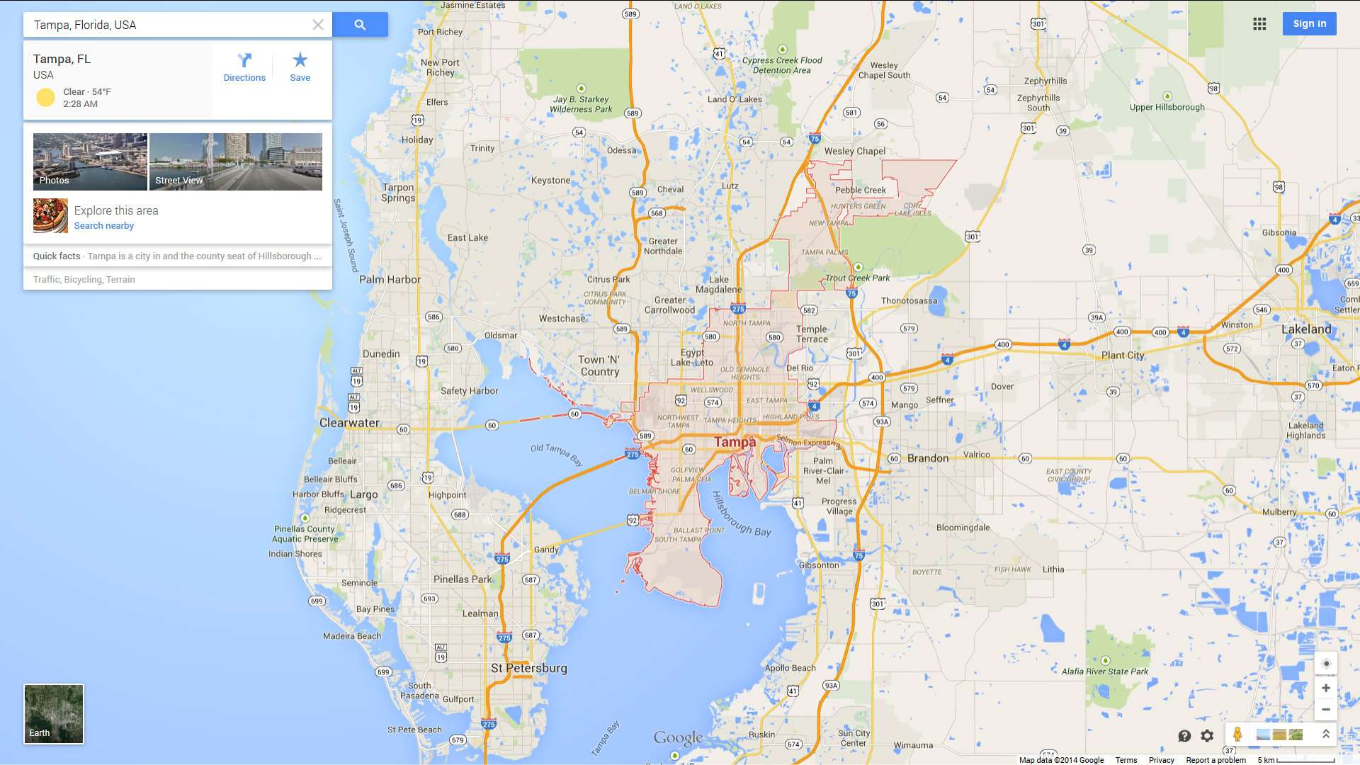 Tampa Florida Map - United States regarding Google Map Of Tampa Florida