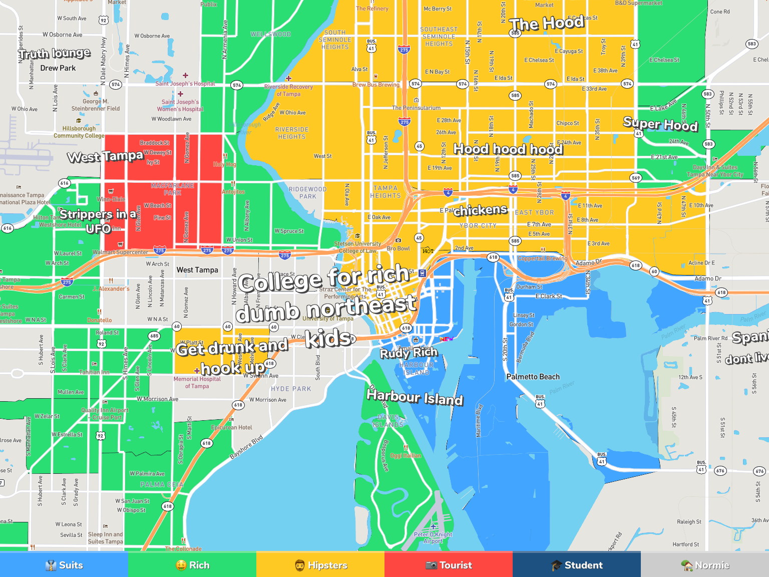 Tampa Neighborhood Map with regard to Map Of Downtown Tampa Florida