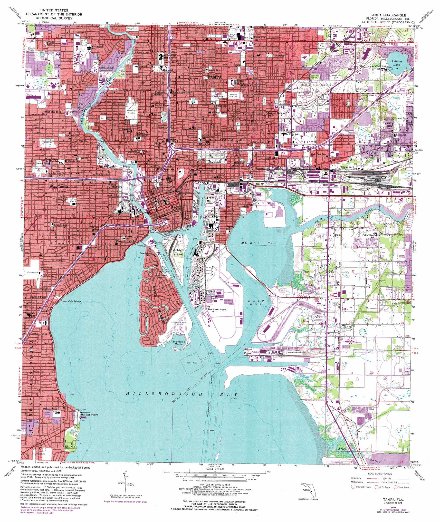 Tampa Topographic Map 1:24,000 Scale, Florida throughout Topographic Map Of Tampa Florida