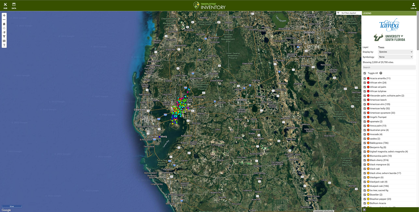 Tampa Tree Map - Start Mapping intended for University Of South Florida Google Maps