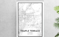 Temple Terrace Map Print, Temple Terrace Map Poster Wall Art, Fl inside Map of Temple Terrace Florida