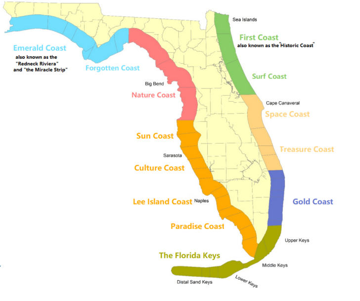 Map of the Florida Coast