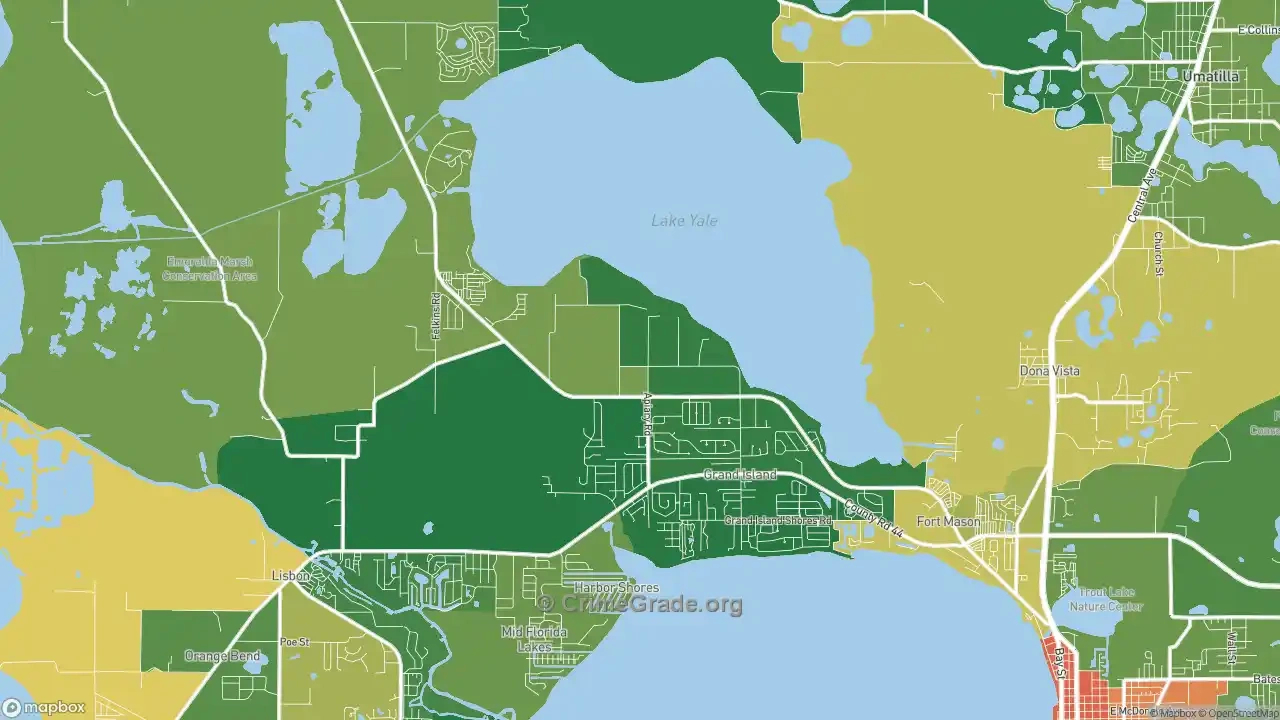 The Safest And Most Dangerous Places In Grand Island, Fl: Crime throughout Map Of Grand Island Florida