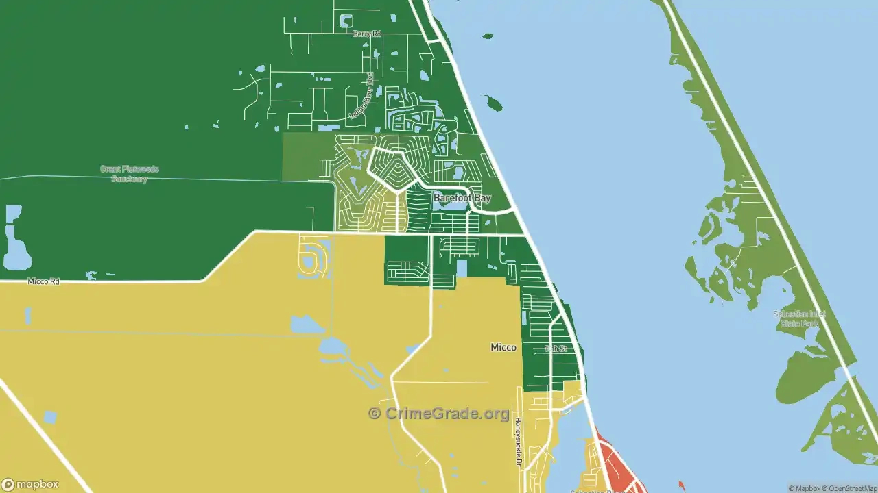 The Safest And Most Dangerous Places In Micco, Fl: Crime Maps And for Map Of Barefoot Bay Florida