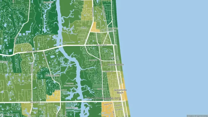 Map of Neptune Beach Florida