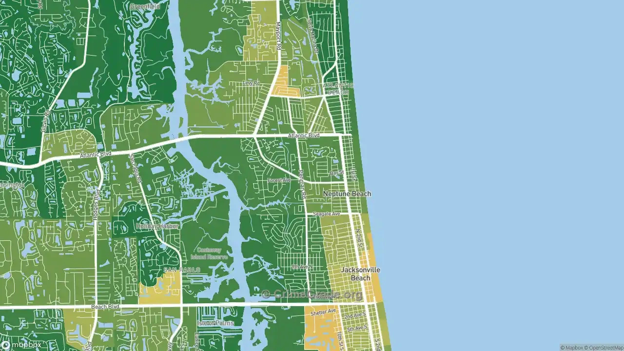 The Safest And Most Dangerous Places In Neptune Beach, Fl: Crime pertaining to Map Of Neptune Beach Florida