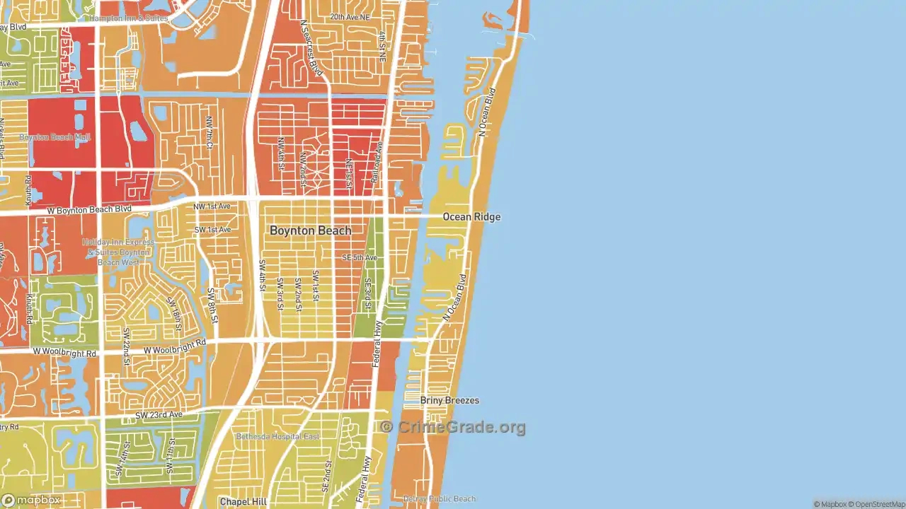 The Safest And Most Dangerous Places In Ocean Ridge, Fl: Crime intended for Map Of Ocean Ridge Florida