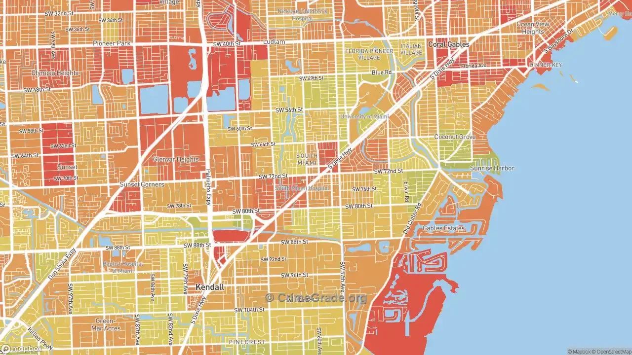 The Safest And Most Dangerous Places In South Miami, Fl: Crime regarding Map of South Miami Florida
