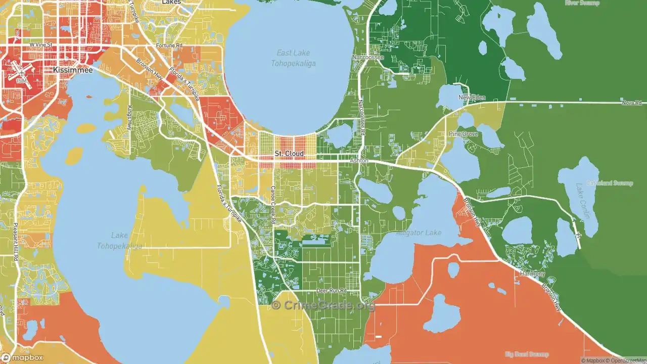 The Safest And Most Dangerous Places In St. Cloud, Fl: Crime Maps with Map Of Saint Cloud Florida