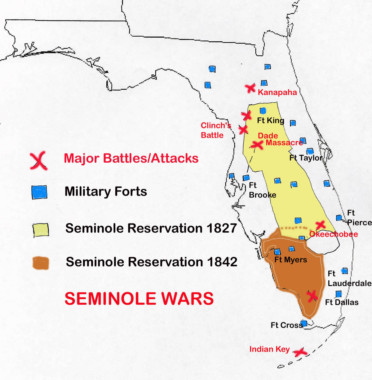 The Seminole Wars In Florida throughout Indian Tribes Of Florida Map