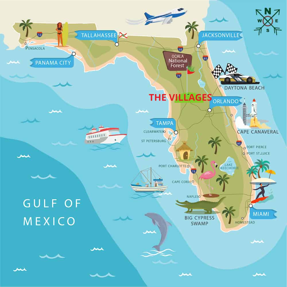 The Villages Florida Maps with regard to Map of Florida the Villages