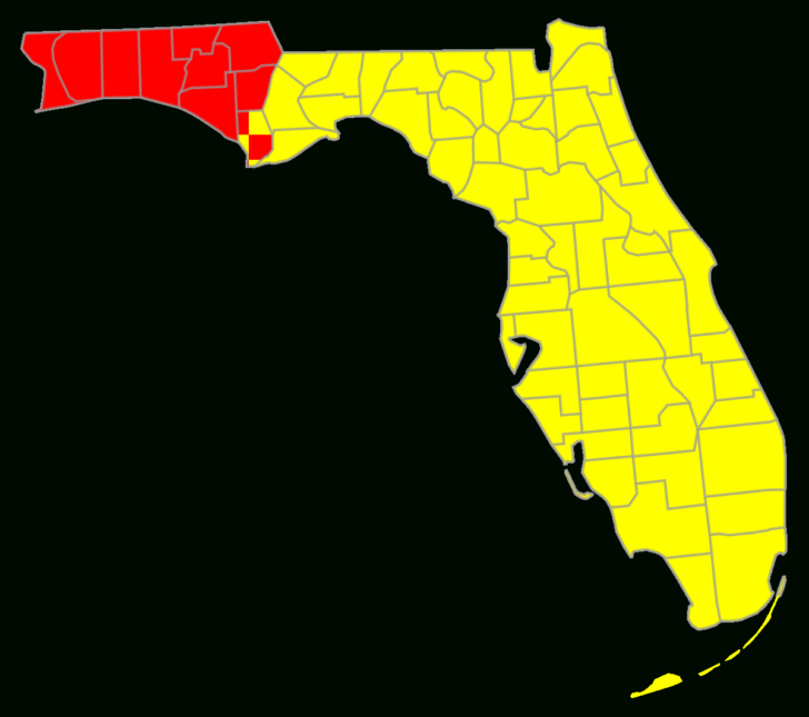 Map of Time Zones Florida