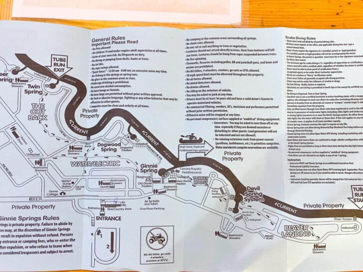 Map of Ginnie Springs Florida