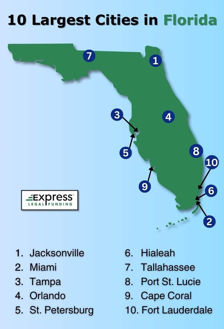 Top 100 Largest Cities In Floridapopulation pertaining to Major Cities of Florida Map