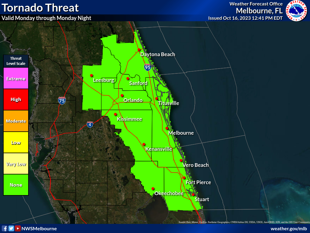 Tornado Threat for Map Of Tornadoes In Florida