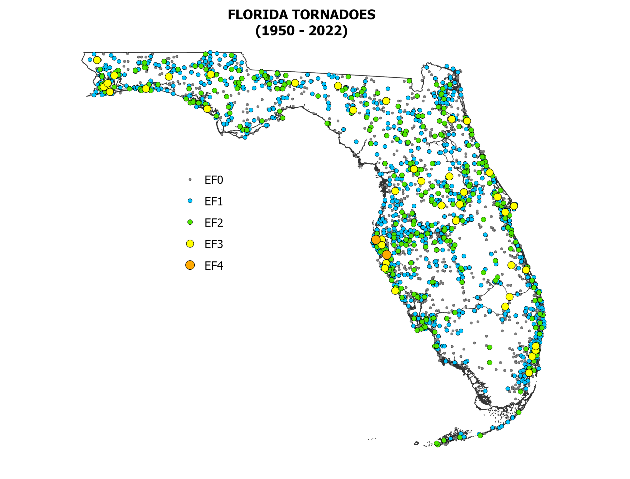 Tornadoes - Florida Climate Center within Map of Tornadoes in Florida
