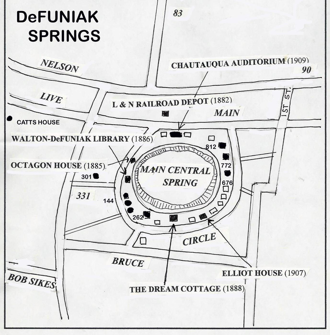 Tour Guide To Historic Defuniak Springs, Florida with regard to Map of Defuniak Springs Florida