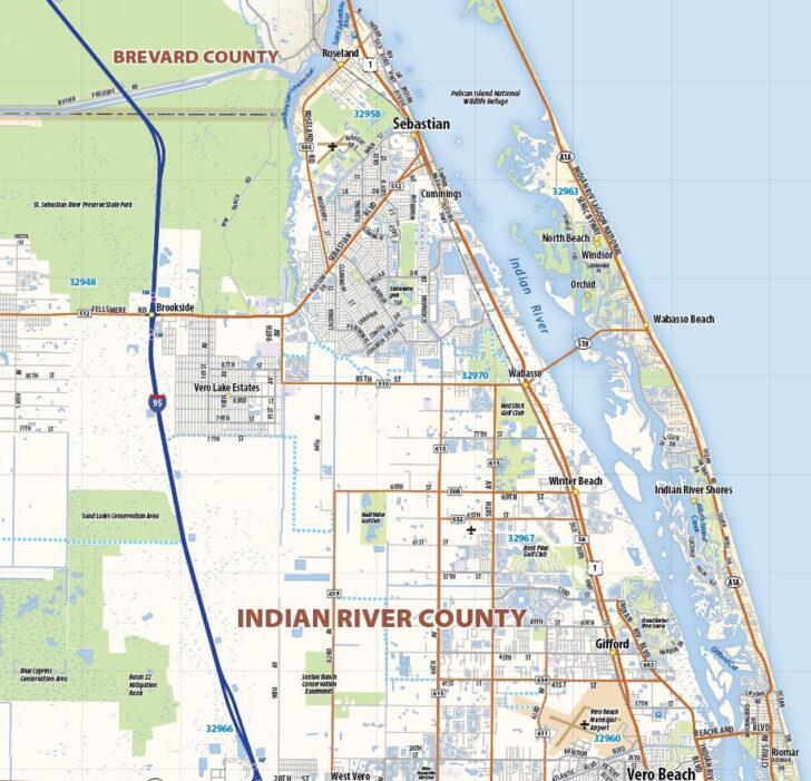 Map of Florida Treasure Coast