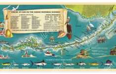Treasure Map Print To "Sea" The Florida Keys And Key West Via The for Map Of South Florida And The Keys