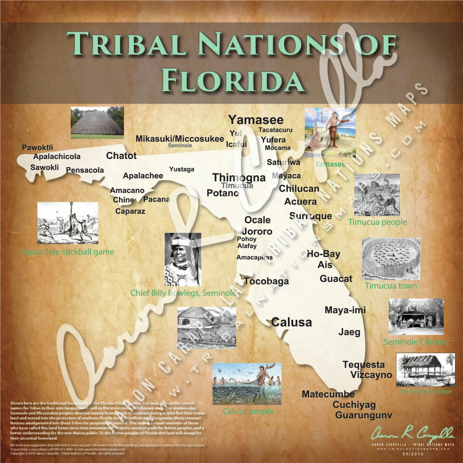 Tribal Nations Of Florida - 18&amp;quot;X24&amp;quot; intended for Seminole Tribe of Florida Map