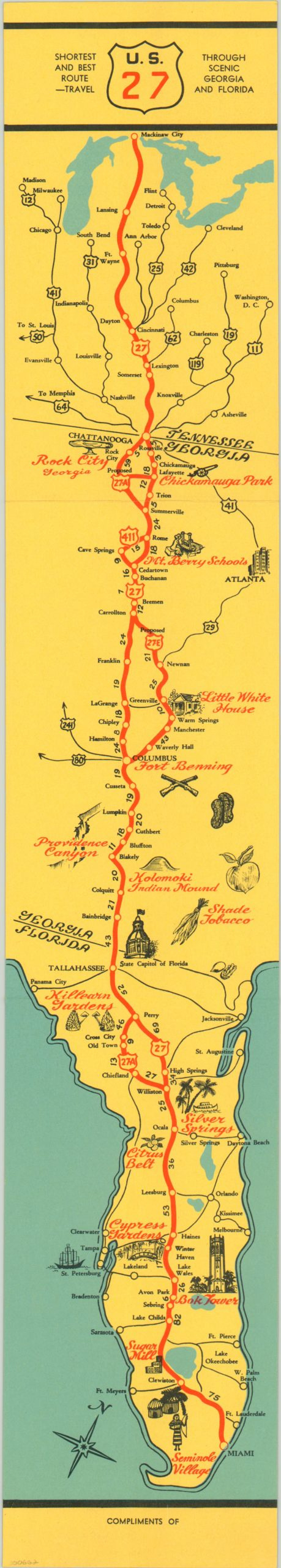 U.s. 27 Shortest And Best Route Travel Through Scenic Florida And Georgia with regard to Map of Highway 27 in Florida