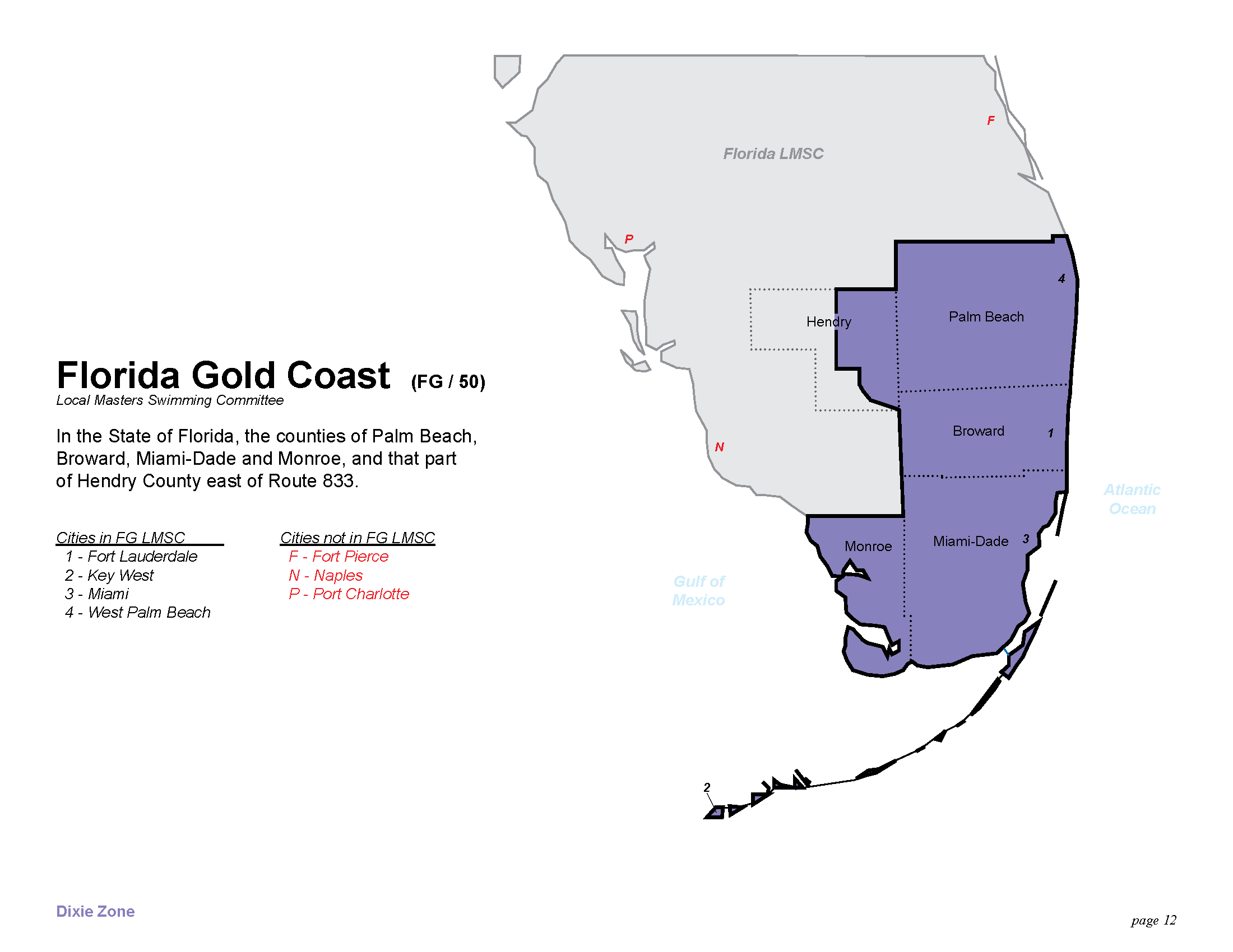 U.s. Masters Swimming - Florida Gold Coast Lmsc pertaining to Map Of Florida Gold Coast