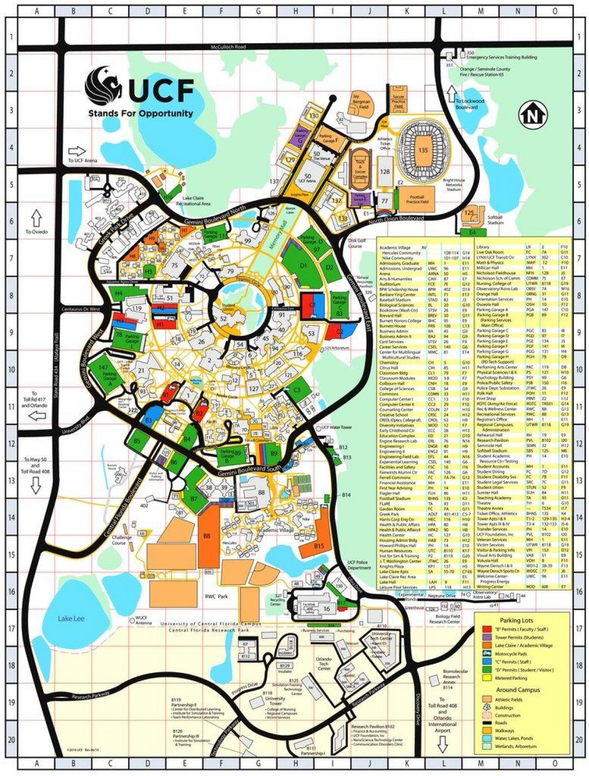 Ucf Campus Map - Map Of University Of Central Florida (Florida - Usa) regarding University Of Central Florida Map