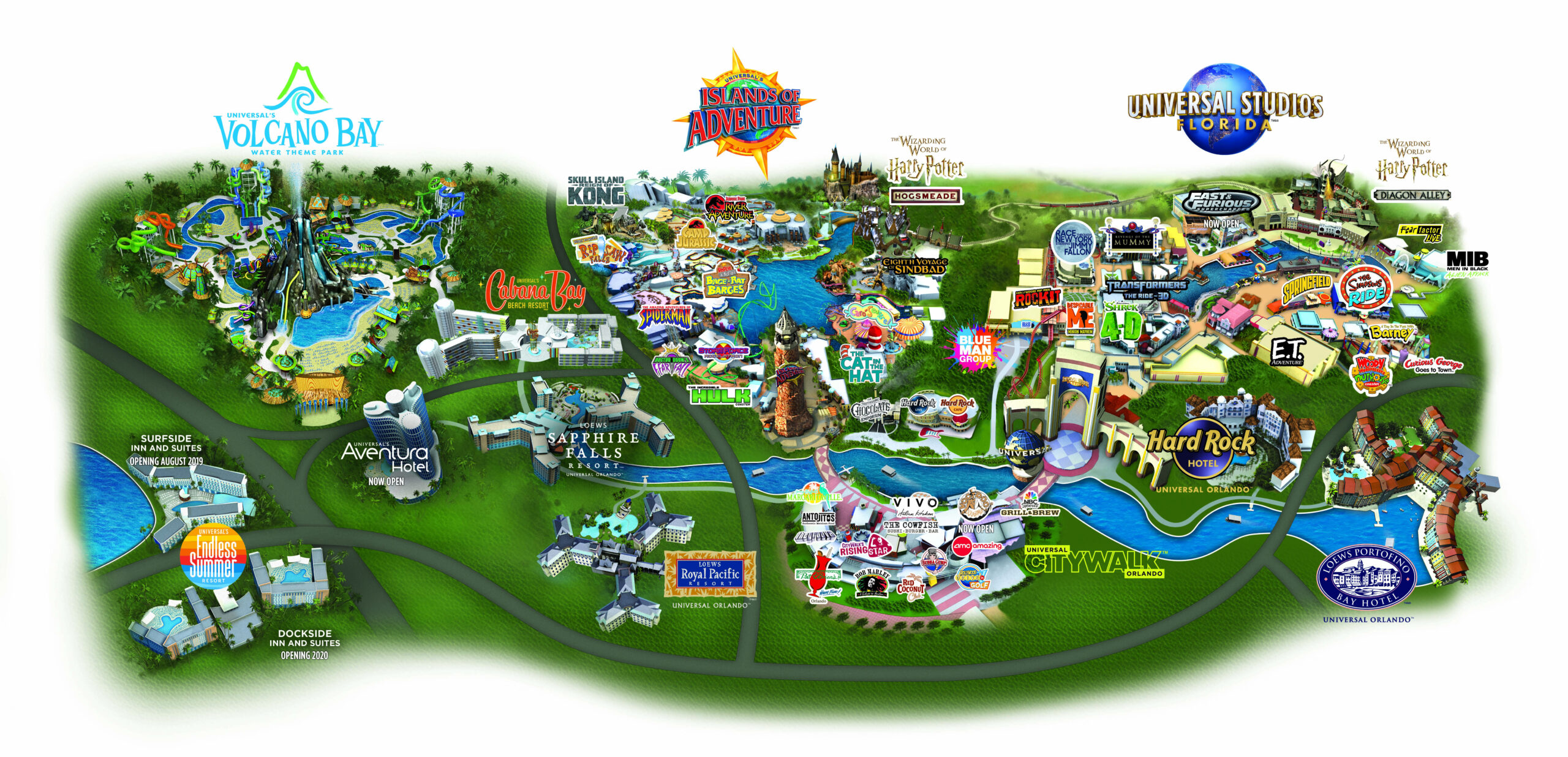 Universal Orlando Resort Park Maps - Universal Studios Orlando for Universal Studios Islands of Adventure Florida Map