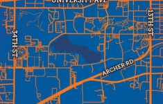 University Of Florida Campus Map Artcity Prints - The Map Shop inside University Of Florida Gainesville Map