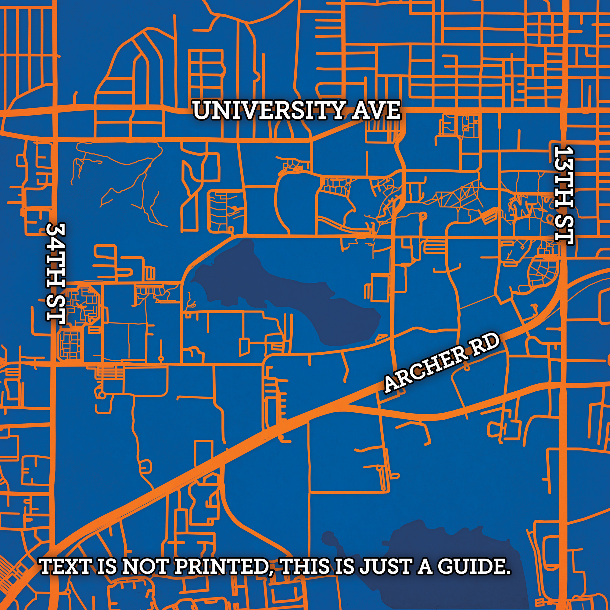 University Of Florida Campus Map Artcity Prints - The Map Shop regarding Campus Map of University of Florida