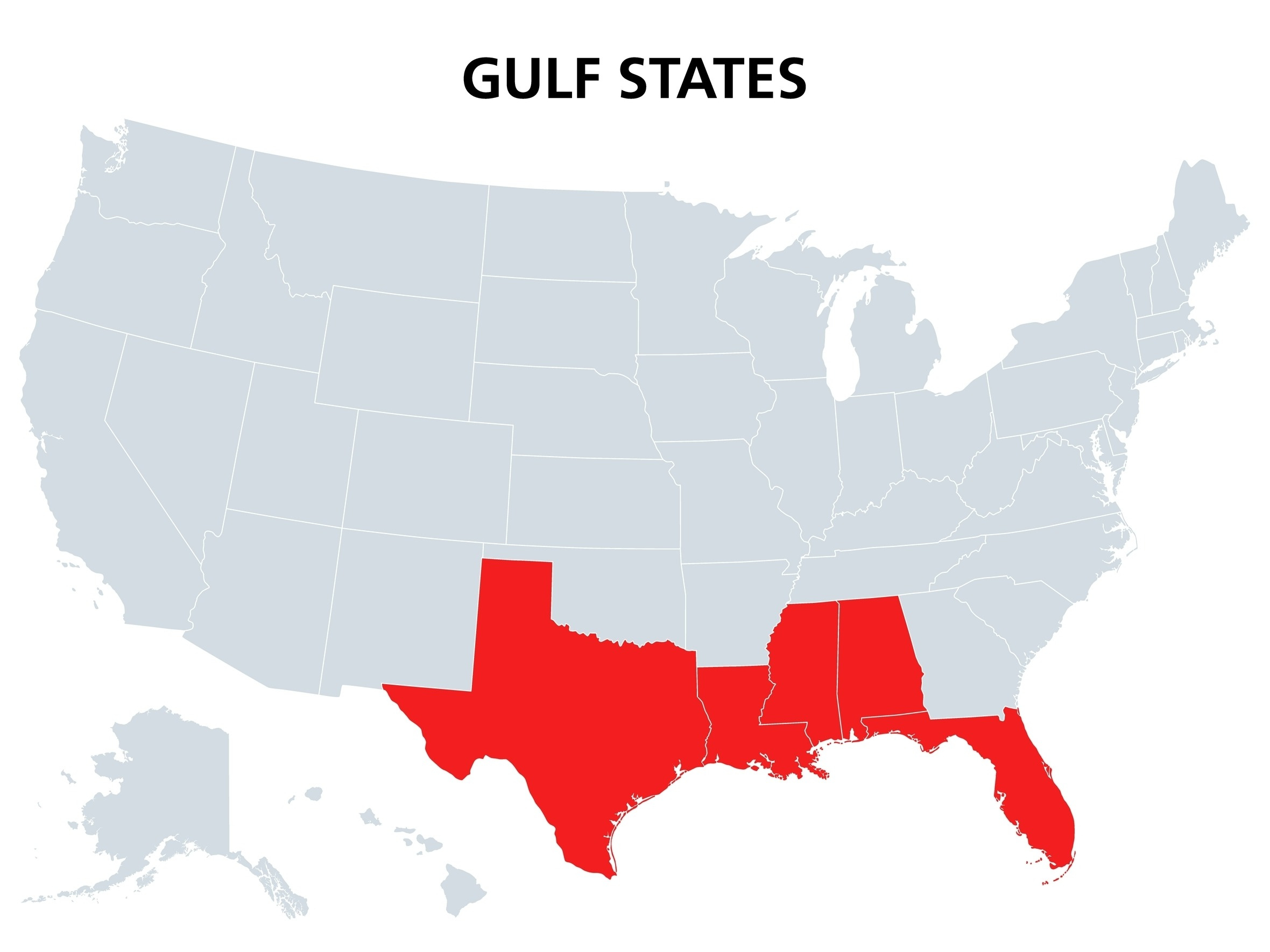 Us Gulf Coast Map | Mappr for Map Of Texas And Florida