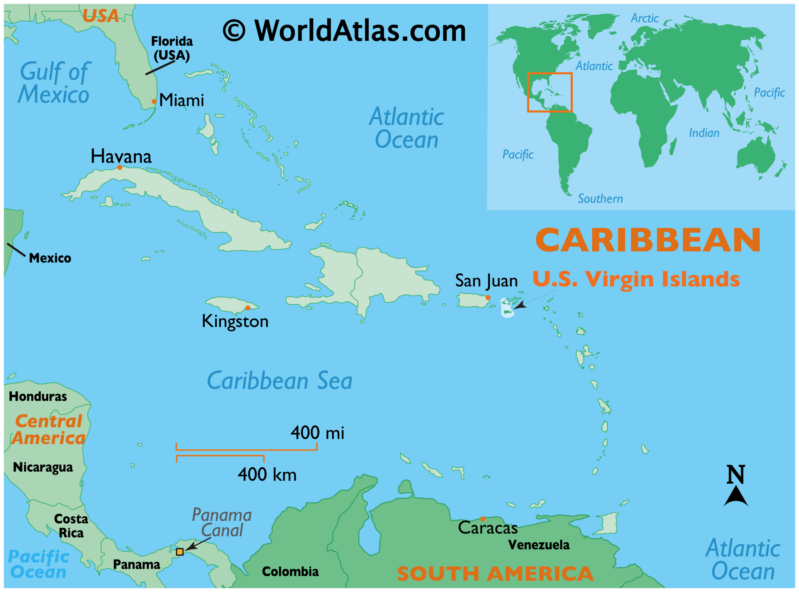 Us Virgin Islands Maps &amp;amp; Facts - World Atlas for Map of Islands Near Florida