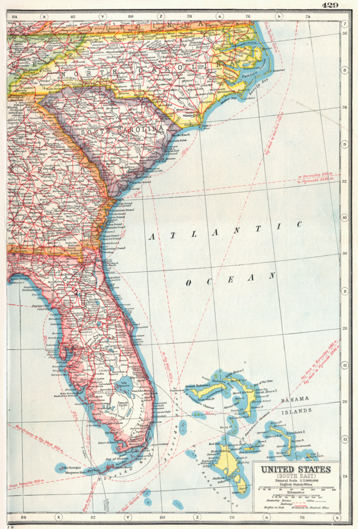 Map of Georgia USA and Florida