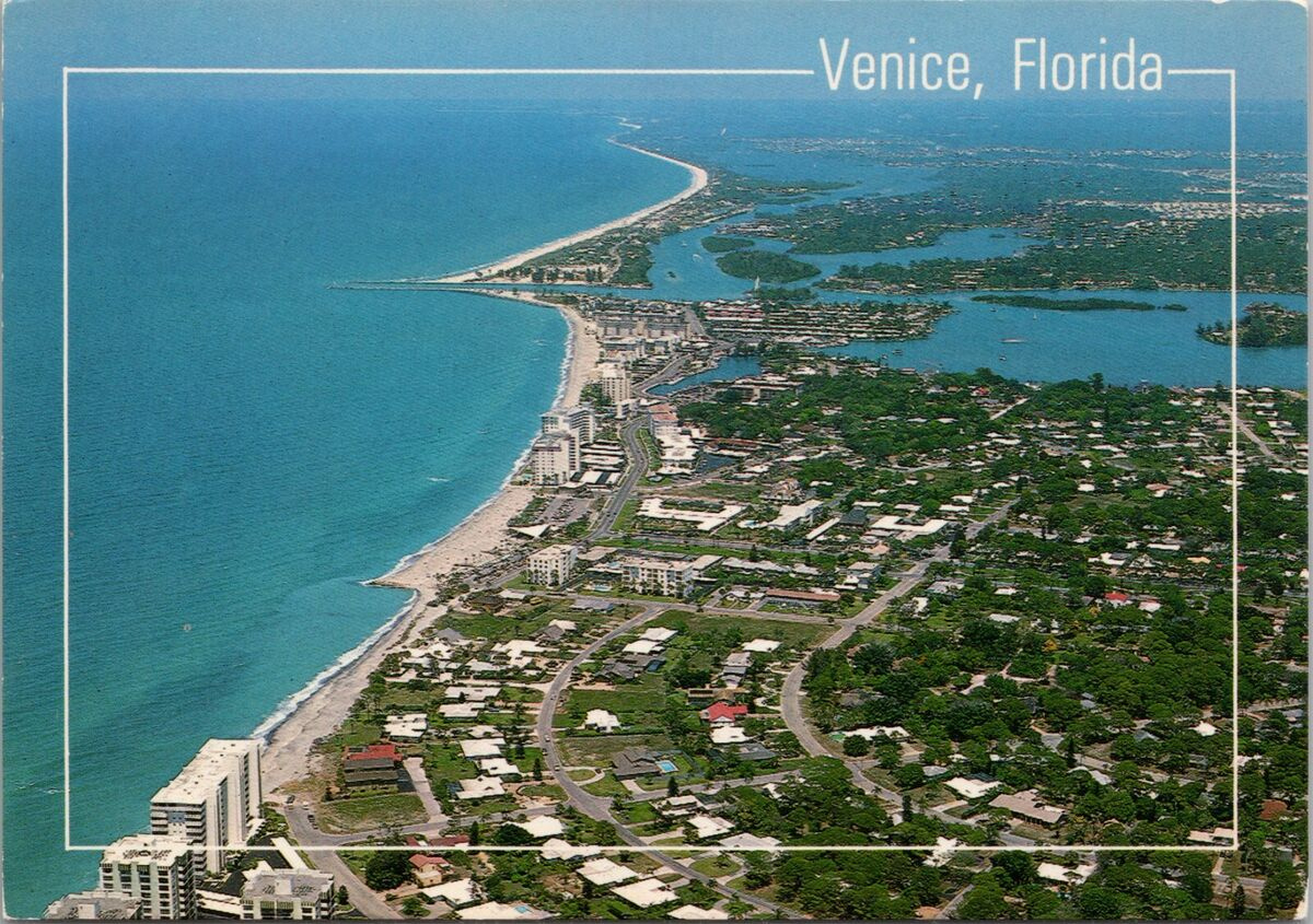 Venice, Florida ~ Aerial View Of Venice Beach, Jetties &amp;amp; Casey Key with regard to Map Of Venice Florida Beaches
