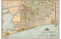 Venice Florida General Plan City Map Vintage Reprint Print Circa with City Of Venice Florida Map