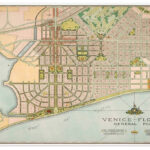 Venice Florida General Plan City Map Vintage Reprint Print Circa Within Map Of Venice Florida