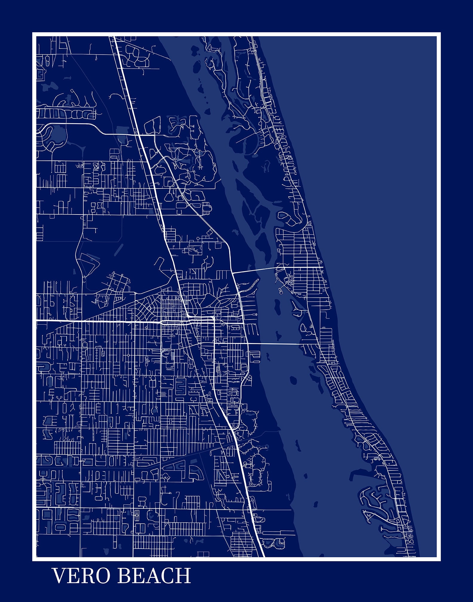 vero beach florida contemporary map poster blueprint etsy de throughout vero beach map of florida Vero Beach, Florida - Contemporary Map Poster Blueprint - Etsy.de throughout Vero Beach Map Of Florida