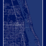 Vero Beach, Florida   Contemporary Map Poster Blueprint   Etsy.de With Regard To Map Of Florida Vero Beach