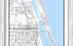Vero Beach, Florida - Contemporary Map Poster - Etsy.de in Map Of Florida Showing Vero Beach