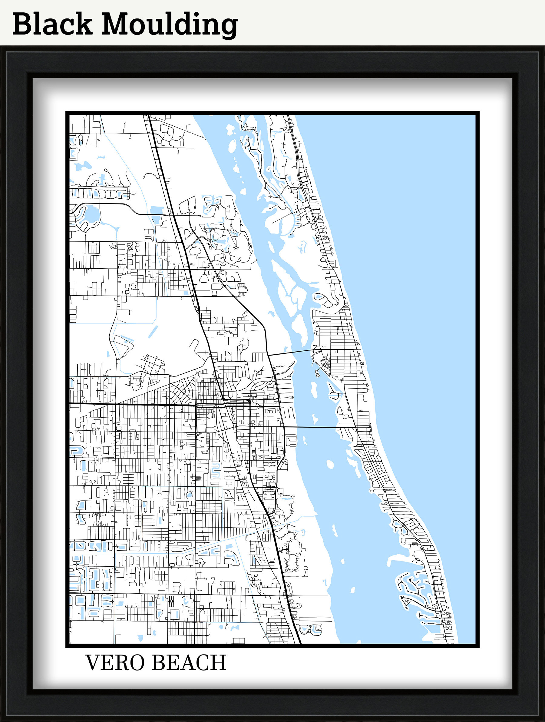 Vero Beach, Florida - Contemporary Map Poster - Etsy.de within Vero Beach Fl Map Of Florida