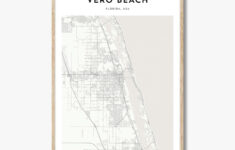 Vero Beach Karte Poster, Vero Beach Karte Druck, Vero Beach for Vero Beach Map of Florida