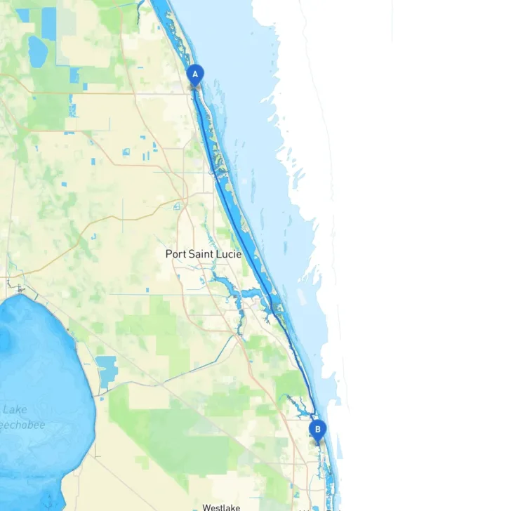 Vero Beach on Map of Florida