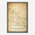 Vintage Altamonte Springs Florida Map Poster, Modern Home Decor Wall Art  Print   Custom Maps & Posters For Map Of Altamonte Springs Florida