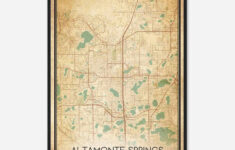 Vintage Altamonte Springs Florida Map Poster, Modern Home Decor Wall Art  Print – Custom Maps & Posters for Map Of Altamonte Springs Florida
