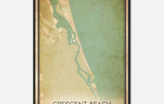 Vintage Crescent Beach Florida Map Poster, Crescent Beach Fl City Road Wall  Art Print – Custom Maps & Posters within Map Of Crescent Beach Florida