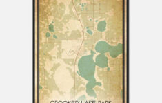 Vintage Crooked Lake Park Florida Map Poster, Crooked Lake Park Fl City  Road Wall Art Print - Custom Maps &amp; Posters regarding Map of Lake Park Florida